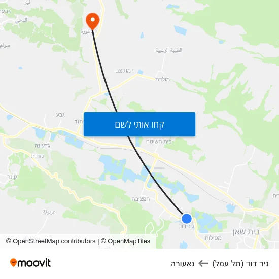 מפת ניר דוד (תל עמל) לנאעורה