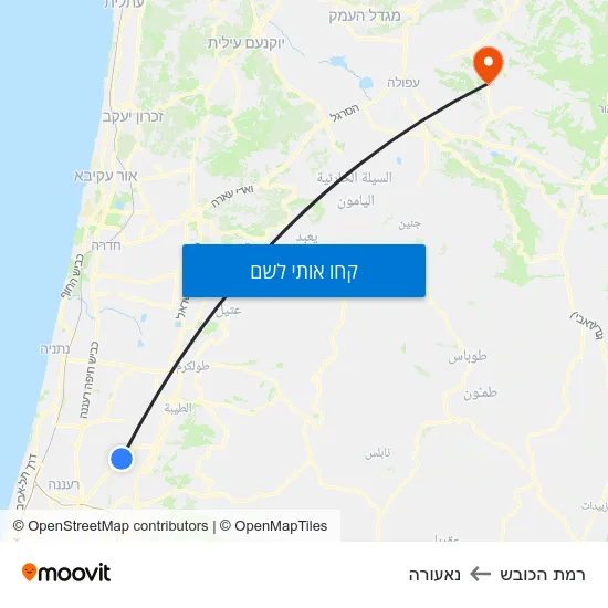 מפת רמת הכובש לנאעורה