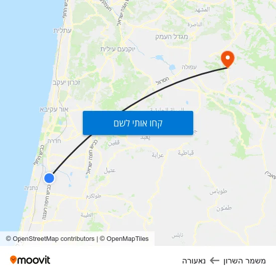 מפת משמר השרון לנאעורה