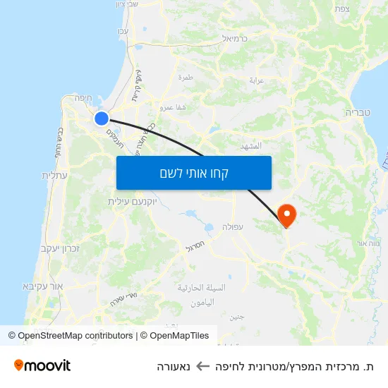 מפת ת. מרכזית המפרץ/מטרונית לחיפה לנאעורה