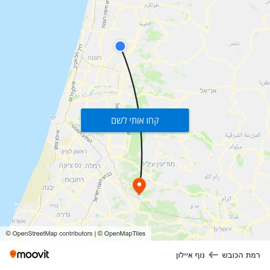 מפת רמת הכובש לנוף איילון