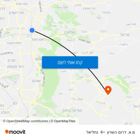 מפת מ.א. דרום השרון לנחליאל