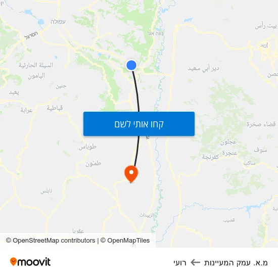 מפת מ.א. עמק המעיינות לרועי