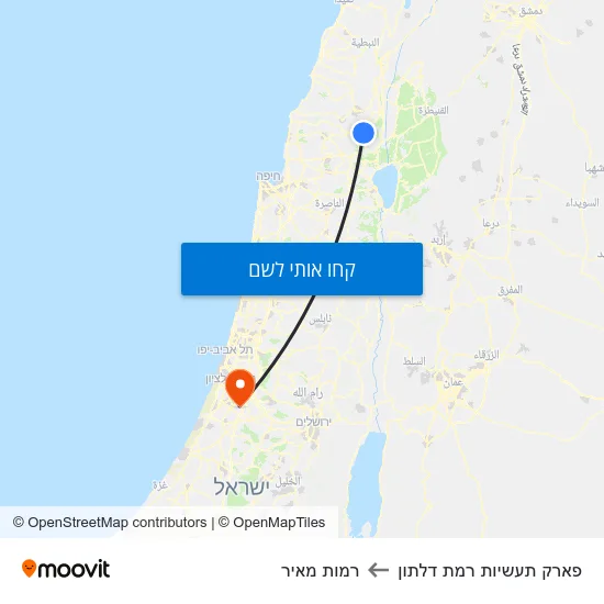 מפת פארק תעשיות רמת דלתון לרמות מאיר