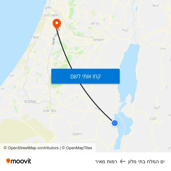 מפת ים המלח בתי מלון לרמות מאיר