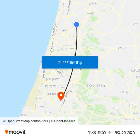 מפת רמת הכובש לרמות מאיר