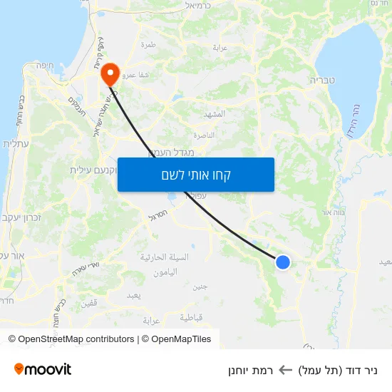מפת ניר דוד (תל עמל) לרמת יוחנן