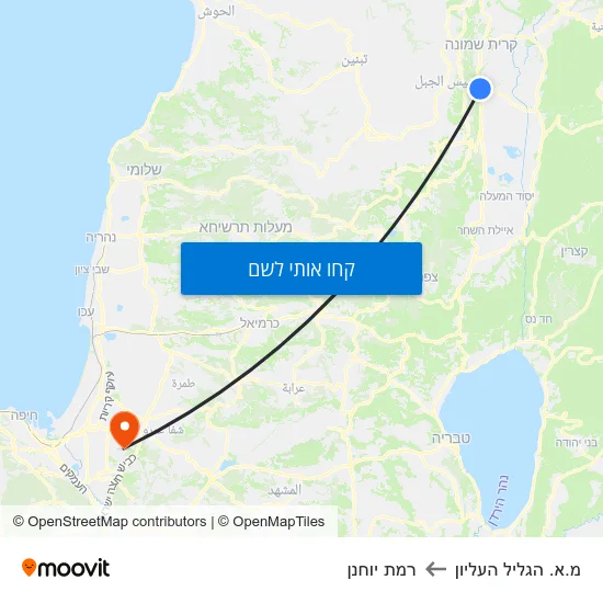 מפת מ.א. הגליל העליון לרמת יוחנן