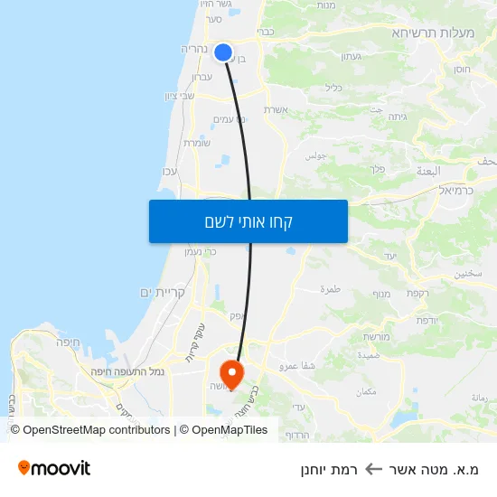 מפת מ.א. מטה אשר לרמת יוחנן