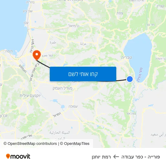 מפת פורייה - כפר עבודה לרמת יוחנן