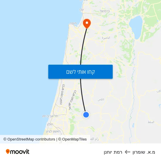 מפת מ.א. שומרון לרמת יוחנן