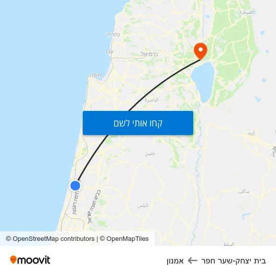 מפת בית יצחק-שער חפר לאמנון