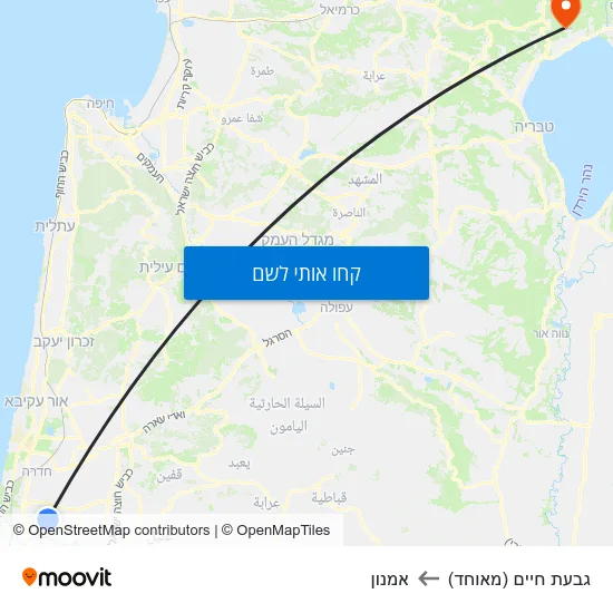מפת גבעת חיים (מאוחד) לאמנון