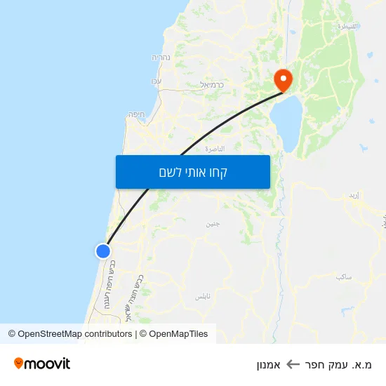 מפת מ.א. עמק חפר לאמנון