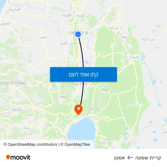 מפת קריית שמונה לאמנון
