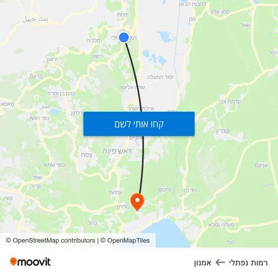 מפת רמות נפתלי לאמנון