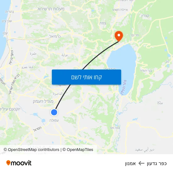 מפת כפר גדעון לאמנון