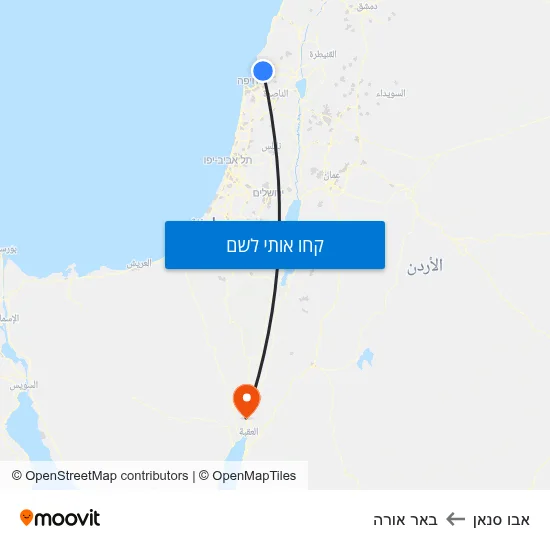 מפת אבו סנאן לבאר אורה