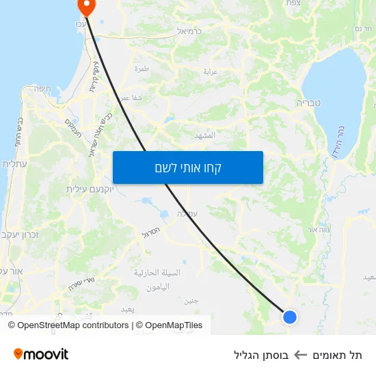 מפת תל תאומים לבוסתן הגליל
