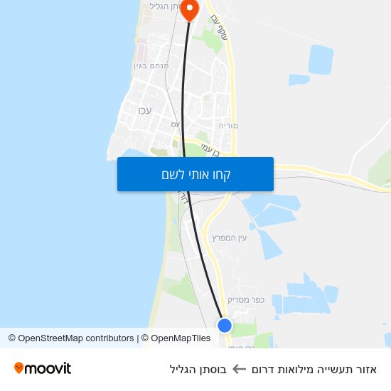 מפת אזור תעשייה מילואות דרום לבוסתן הגליל