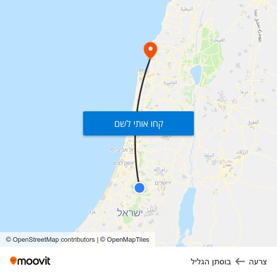 מפת צרעה לבוסתן הגליל