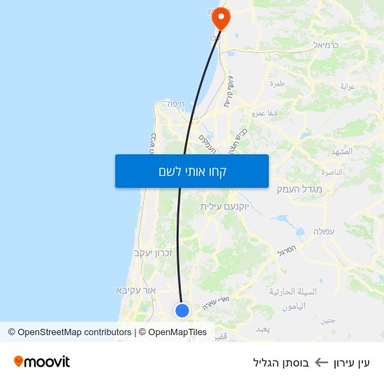 מפת עין עירון לבוסתן הגליל