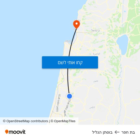 מפת בת חפר לבוסתן הגליל