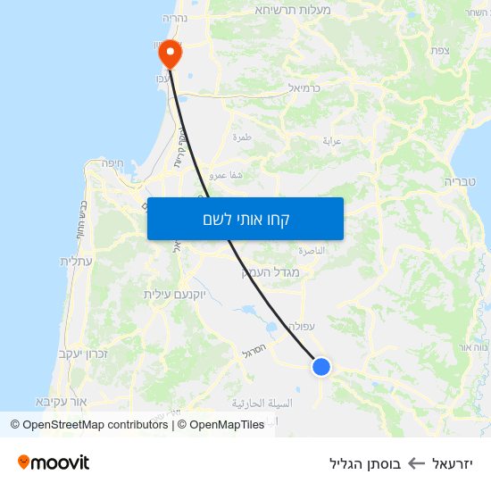 מפת יזרעאל לבוסתן הגליל