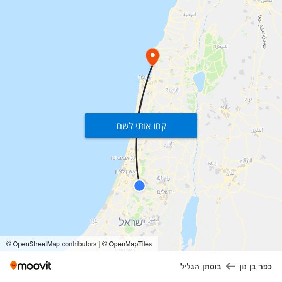 מפת כפר בן נון לבוסתן הגליל