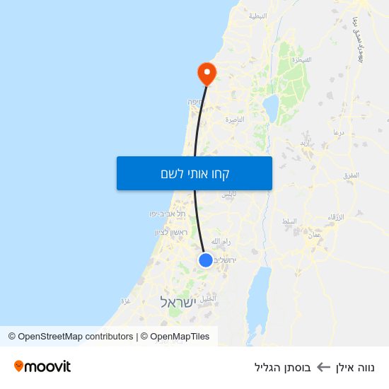 מפת נווה אילן לבוסתן הגליל