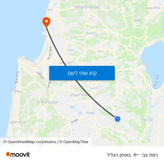 מפת רמת צבי לבוסתן הגליל