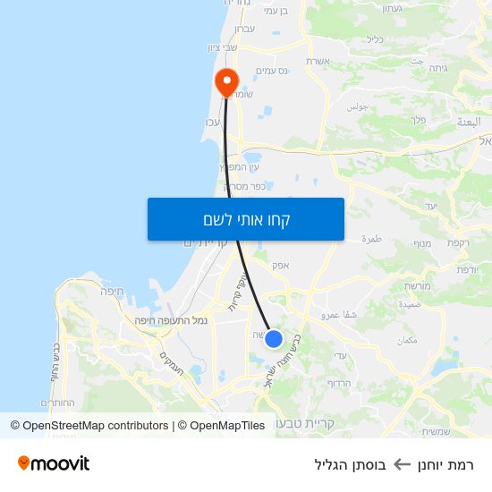 מפת רמת יוחנן לבוסתן הגליל