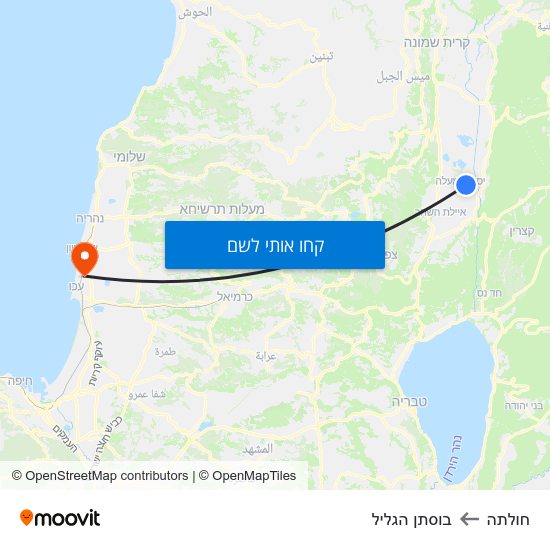 מפת חולתה לבוסתן הגליל