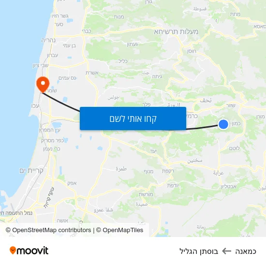 מפת כמאנה לבוסתן הגליל