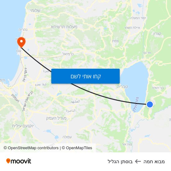 מפת מבוא חמה לבוסתן הגליל