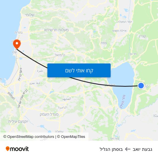 מפת גבעת יואב לבוסתן הגליל
