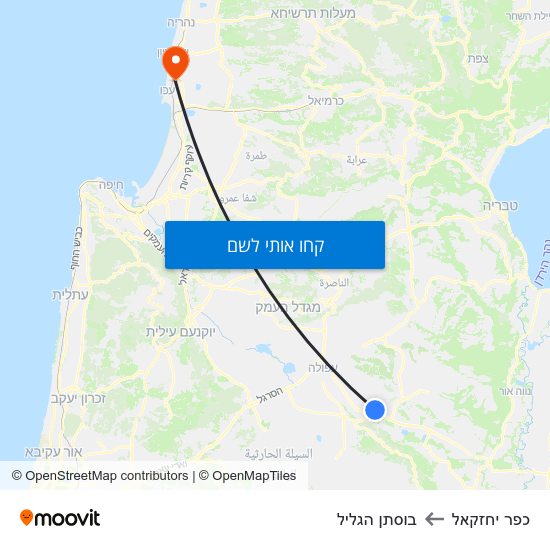 מפת כפר יחזקאל לבוסתן הגליל