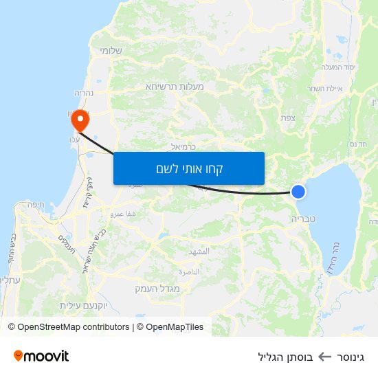 מפת גינוסר לבוסתן הגליל