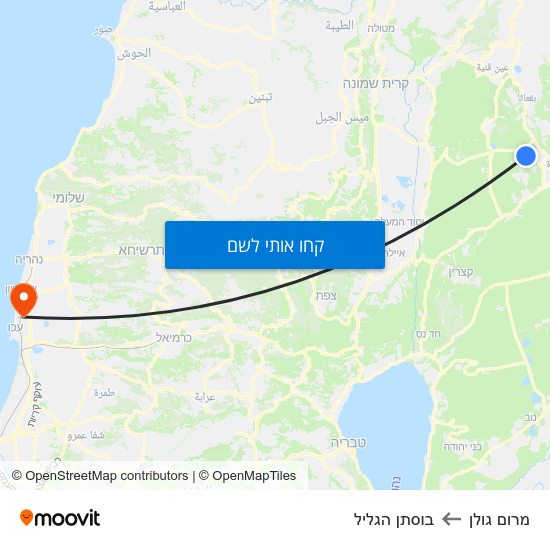 מפת מרום גולן לבוסתן הגליל