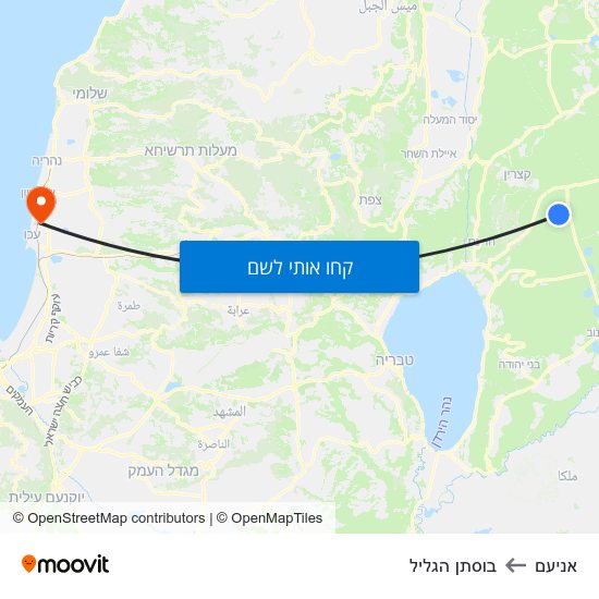 מפת אניעם לבוסתן הגליל