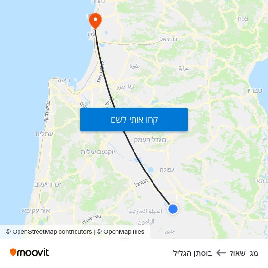 מפת מגן שאול לבוסתן הגליל