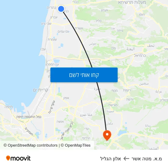 מפת מ.א. מטה אשר לאלון הגליל
