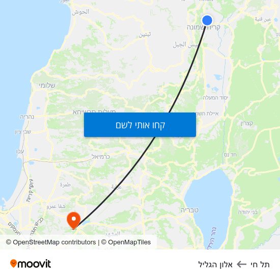 מפת תל חי לאלון הגליל
