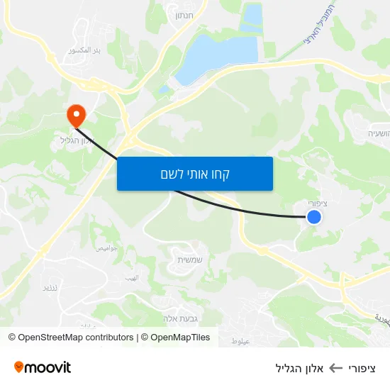 מפת ציפורי לאלון הגליל
