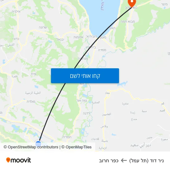 מפת ניר דוד (תל עמל) לכפר חרוב