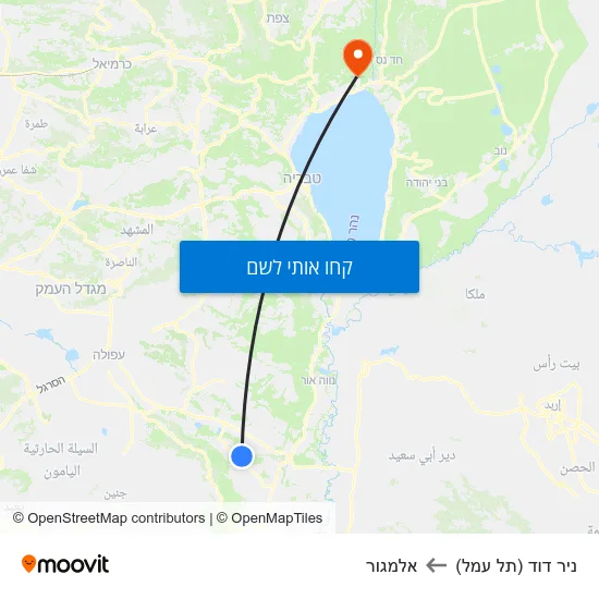 מפת ניר דוד (תל עמל) לאלמגור
