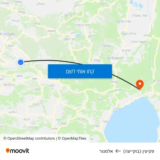 מפת פקיעין (בוקייעה) לאלמגור