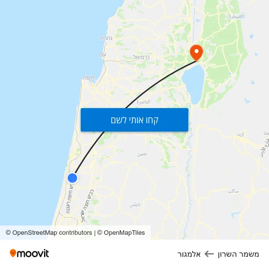 מפת משמר השרון לאלמגור