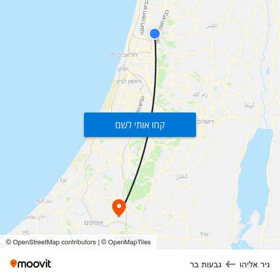 מפת ניר אליהו לגבעות בר