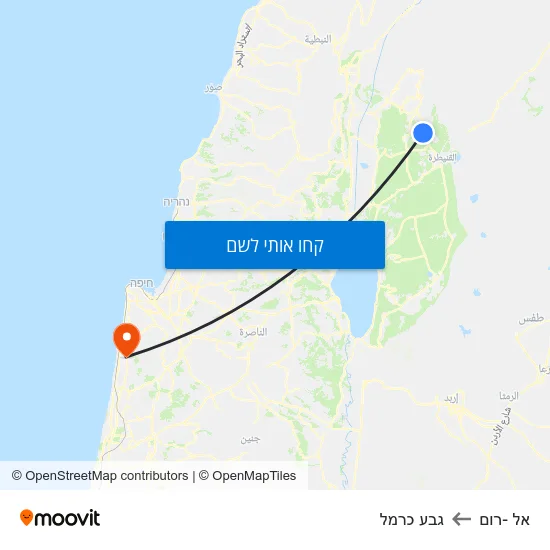 מפת אל -רום לגבע כרמל